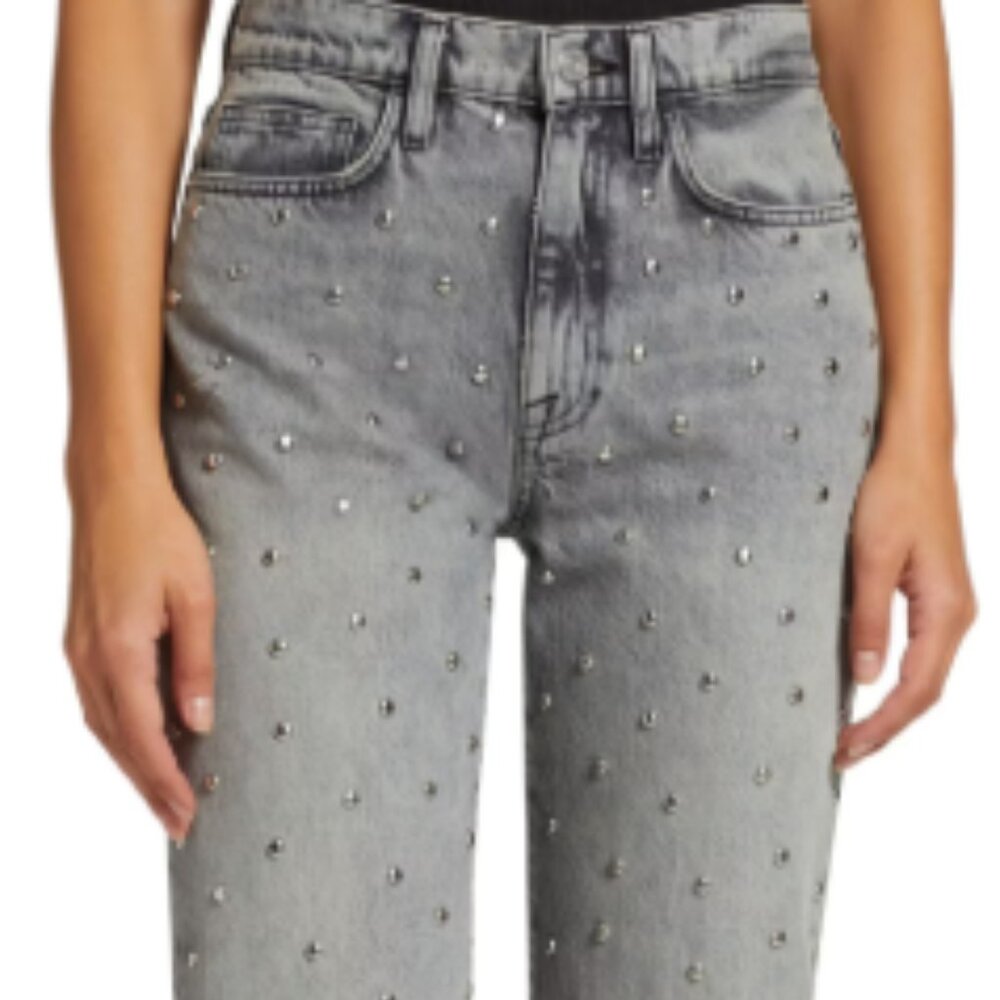Frame Le Jane Crop Studded Jeans